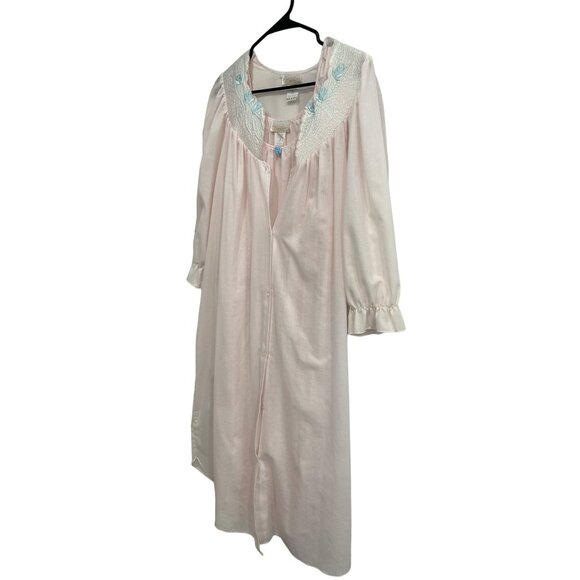 Vintage Cachet Pink Floral Embroidered Nightgown Set - Picture 5 of 12